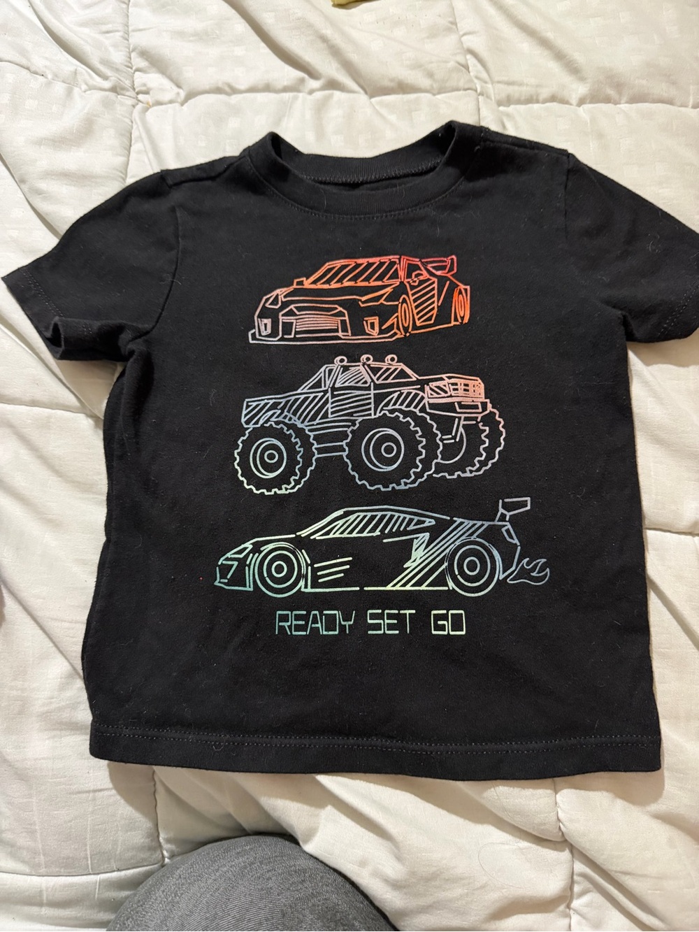 2T Kids Black 'Ready Set Go' Race Car T-Shirt